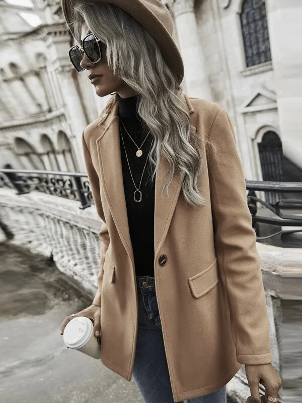 Blazer Longo Cor Caramelo